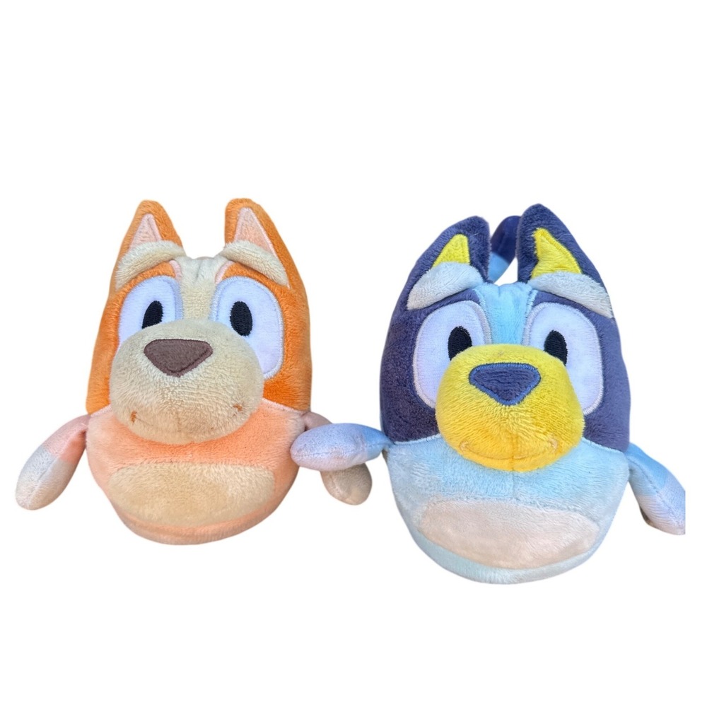 Bluey and Bingo Toddler Plush Slippers Size 5/6 Blue Orange House Shoes